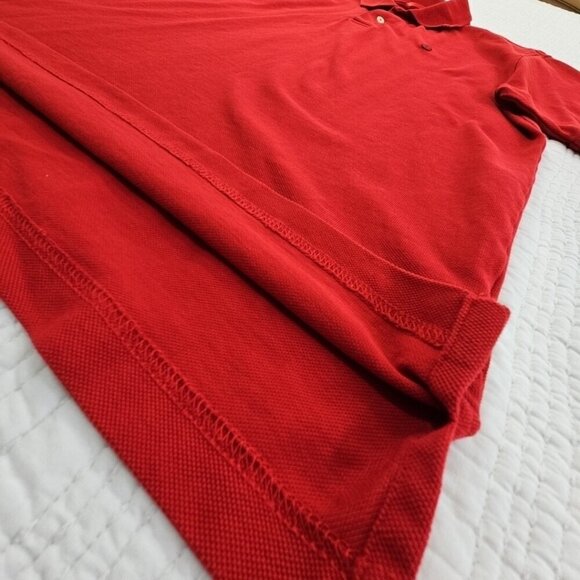 Izod Men's Polo Golf Tennis Shirt Size Large Deep Red Short Sleeve EUC LN - Picture 2 of 13
